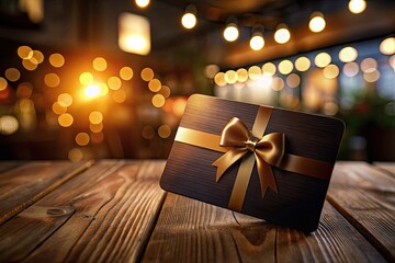 Night-themed Starbucks gift card mockup; dark coffee shop ambiance, PNG background, illuminated design.