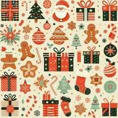 seamless pattern with christmas gifts