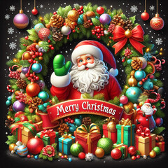 christmas tree with santa claus