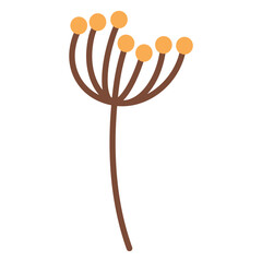 Stylized Handdrawn Textured Thanksgiving Turkey Acorn Twigs element