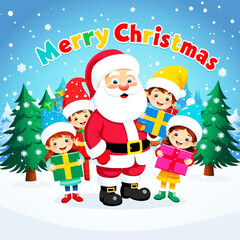 kids with christmas gifts