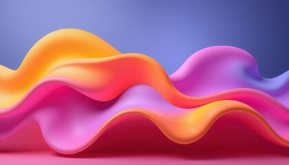 Abstract Colorful Waves Fluid Design Illustration