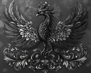 Obraz premium Bold Phoenix Tattoo Symbolic of Rebirth and Resilience