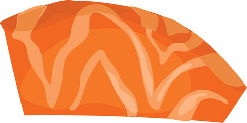 Vector illustration of a fresh salmon fillet with vibrant orange flesh and visible lines.