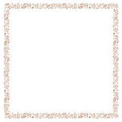 Obraz premium Simple hand drawn isolated frame from doodle autumn leaves. Fall border. Vector cartoon design element