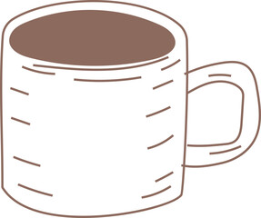 Line Art Illustration of a Coffee Mug.
