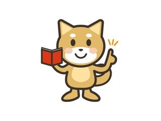 メモを見て説明をするかわいい犬のイラスト