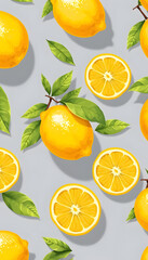 Fresh lemon pattern, isometry