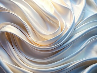 Subdued light reveals a swirling white abstract wave, textured and elegant.