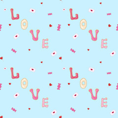 Seamless vector pattern featuring the word 