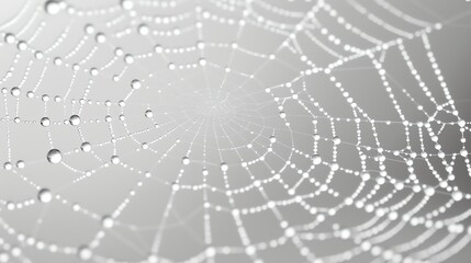 A spider web covered in water droplets.