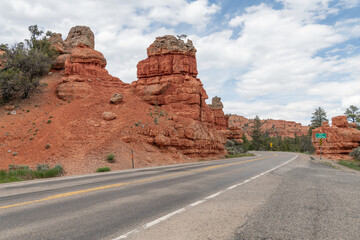 Rock Formation at the entrance of Red Canyon in Dixie National Forest, Panguitch, Utah