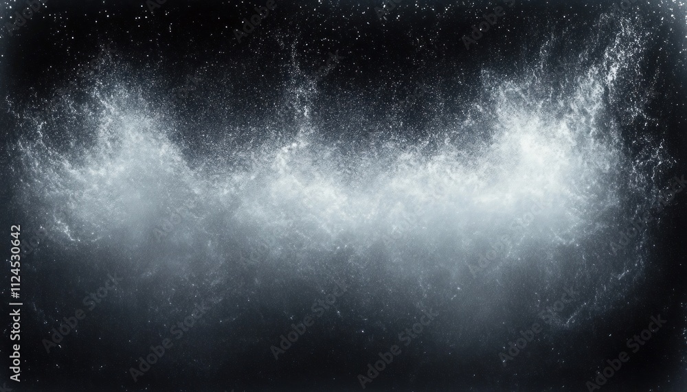 Poster ethereal cosmic dust abstract artwork with shimmering particles and impressionist textures in a dark