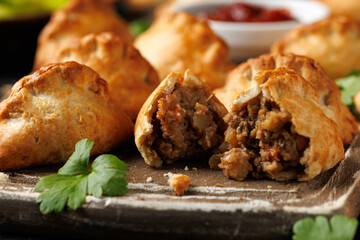 Crumbly shortcrust mini beef, potato and swede pasties