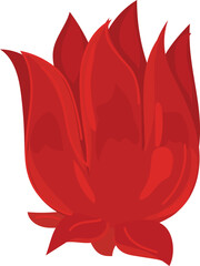Illustration of Red Hibiscus Flower.