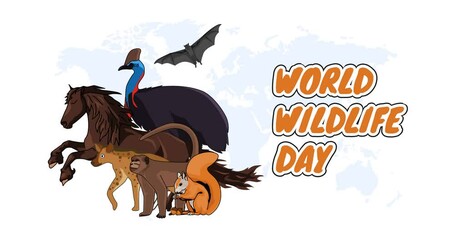 world wildlife day motion video, ideal for world wildlife day celebration