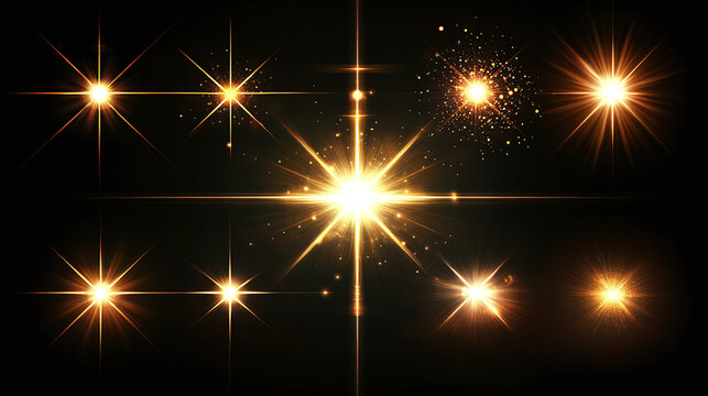 Set of Lens flare effects for overlay designs or screen blending mode. 