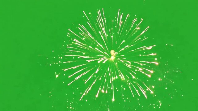 Fireworks on a green screen