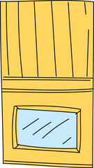 Yellow Wooden Door Illustration.