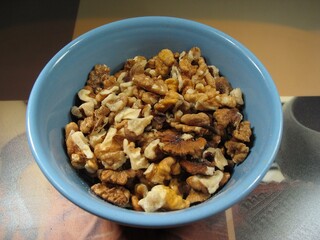 Walnuts close view background