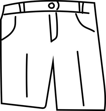 black and white shorts outline clip art preview
