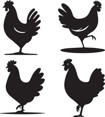 Chicken Silhouettes Collection - Adobe Stock