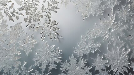 Intricate White Floral Design On Glass