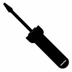 A simple Screwdriver black silhouette vector illustration