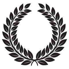 Obraz premium Laurel wreath outline set with hand drawn branches 