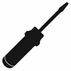 A simple Screwdriver black silhouette vector illustration