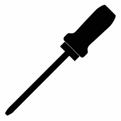 A simple Screwdriver black silhouette vector illustration