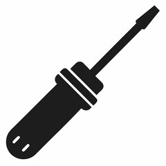 A simple Screwdriver black silhouette vector illustration