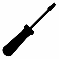 A simple Screwdriver black silhouette vector illustration