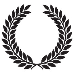 Laurel wreath outline set with hand drawn branches 
