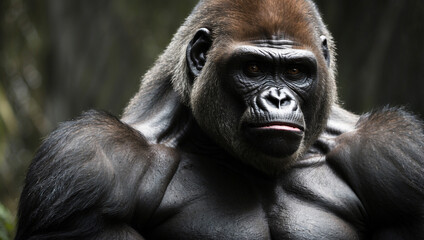 Obraz premium Gorilla Pounding Chest