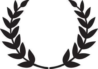 Laurel wreath outline set with hand drawn branches 