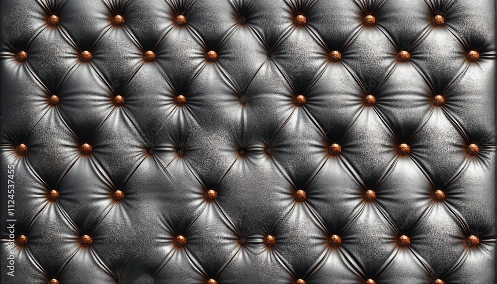 Poster luxurious tufted leather wall texture with intricate patterns and buttons in hyper-realistic style s