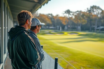 A golf instructor teaching a student the proper swing technique. Generative AI