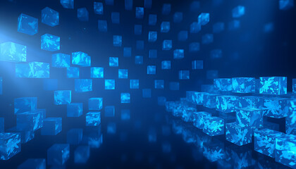 Obraz premium Png background with blue cube patterns, crayon drawing