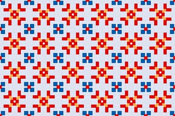 Fototapeta premium Textured Abstract Seamless Pattern with Natural Elements