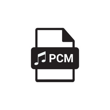 PCM audio file flat icons, document, files type, extension, format symbol icon.