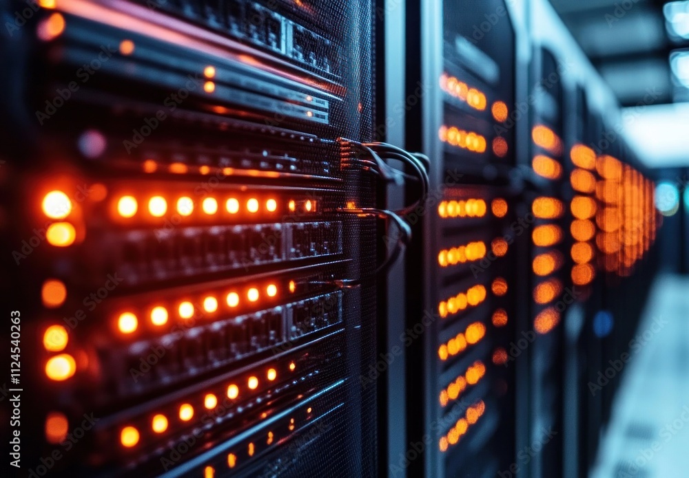 Aufkleber server racks ethernet network connection data cables digital interface broadband technology cyberpun