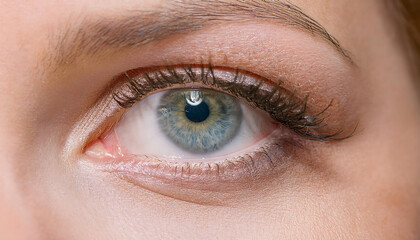 Obraz premium Close-Up Detail of a Human Eye with Natural Colors and Texture