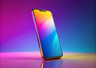 3D Render of a Sleek Smartphone Mockup with a Modern Design and Copy Space for Creative Display, Perfect for Digital Marketing and Advertising Needs