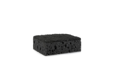 Colorful dish sponges isolated on white background. Kitchen sponge. Cleaning concept, cleaning service. Dishwashing liquid with clean and dirty dishes plate. Place for text, copy space.Wash the dishes