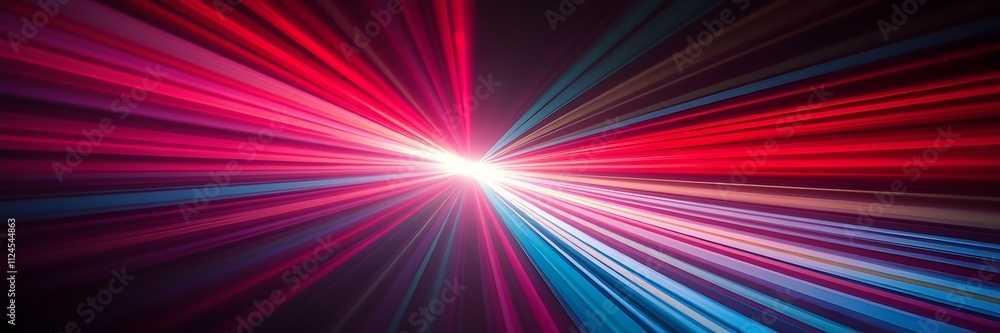 Aufkleber dynamic light rays in red, pink and blue tones for abstract background design and visual effects
