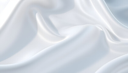Obraz premium White gray satin texture that is white silver fabric silk panorama background with beautiful soft blur pattern natural, 8k photorealism