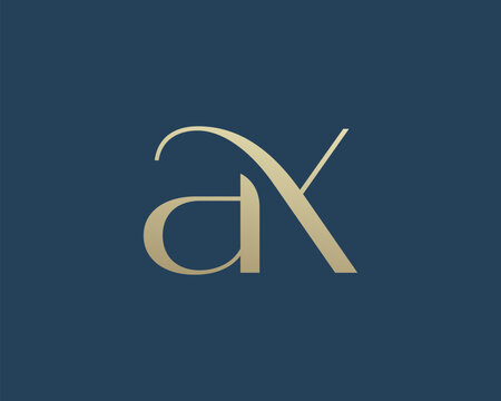 AX letter logo icon design. Classic style luxury initials monogram.