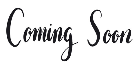 Coming soon png word sticker typography, transparent background