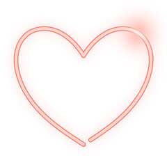 Png red neon love element, transparent background